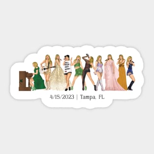 4/15 Tampa Iconic Outfits Eras Lineup Sticker